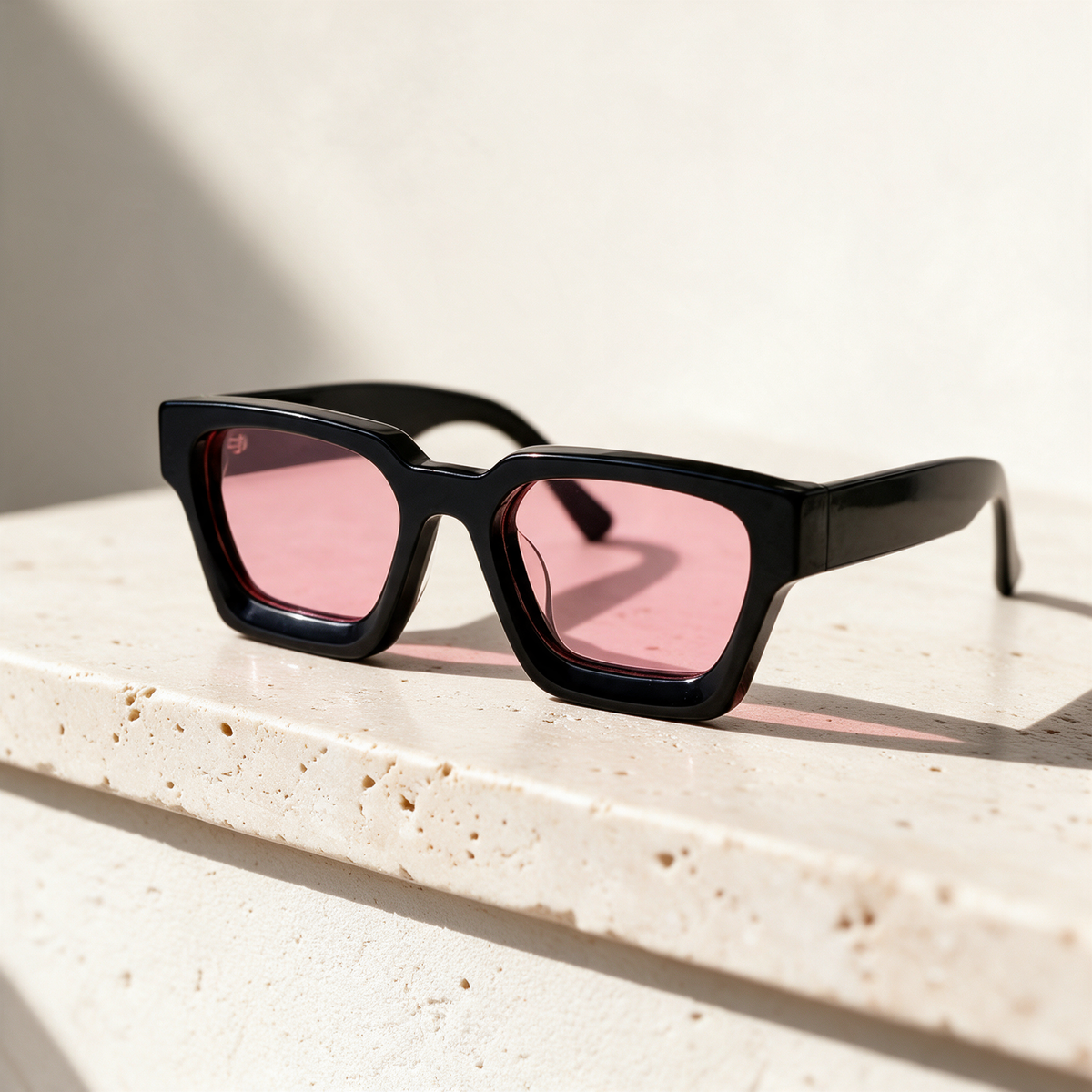 Vertex, Montatura Nero · Lenti Rosa cipria