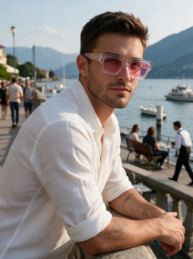 Devero Vertex Sonnenbrille Kristall / Rosé – getragen