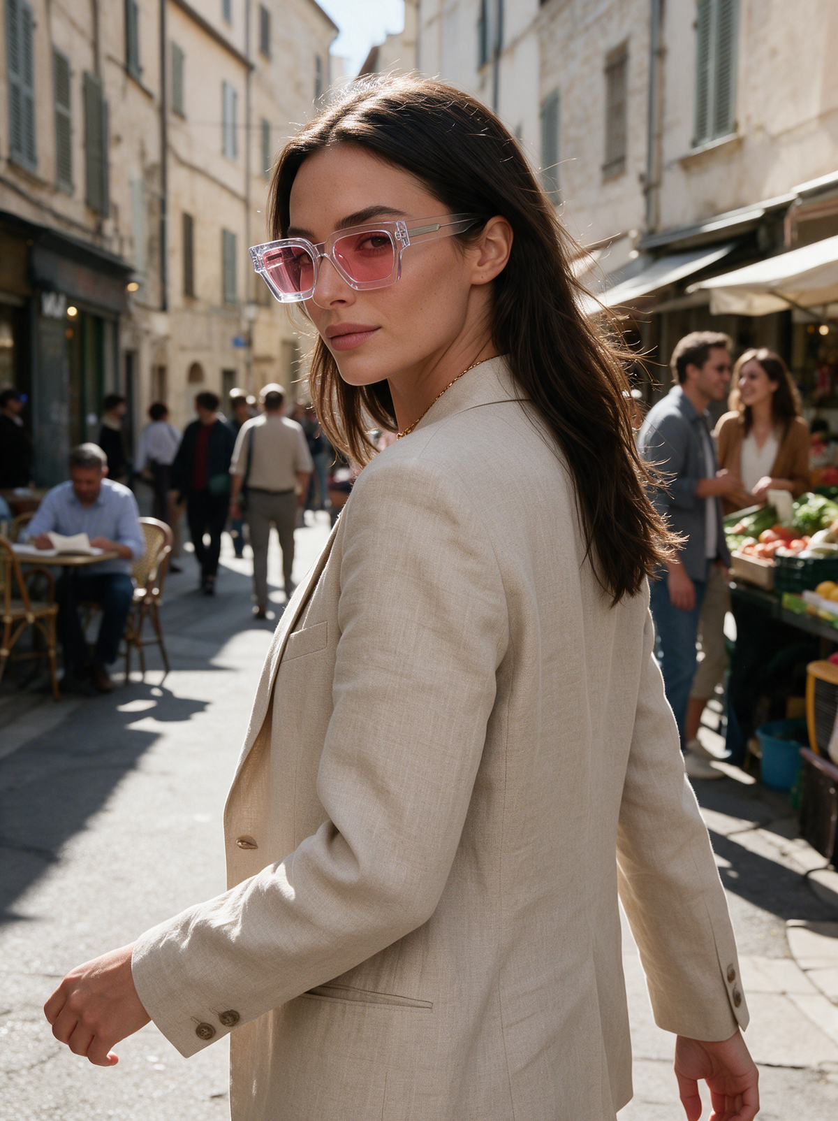 Devero Vertex Sonnenbrille Kristall / Rosé – getragen