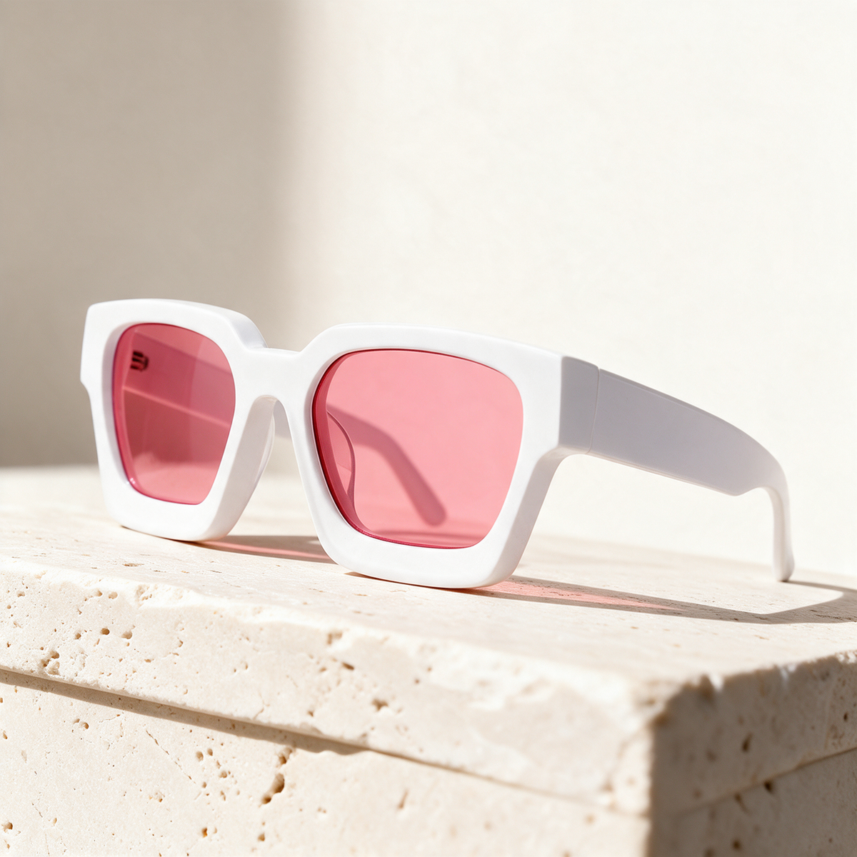 Vertex, Montatura Bianco · Lenti Rosa cipria