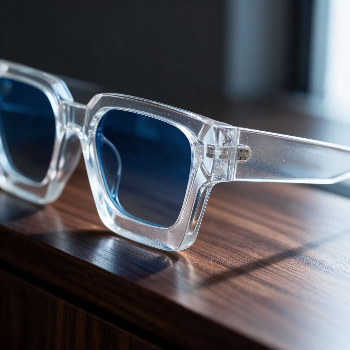Devero Cresta Sonnenbrille Kristall / Blau Verlauf – Seitenprofil