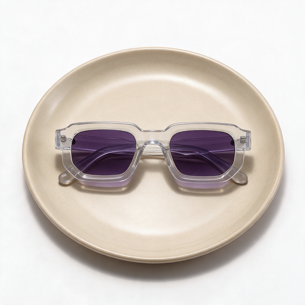 Devero Facette Sonnenbrille Kristall / Violett Verlauf – Detailansicht