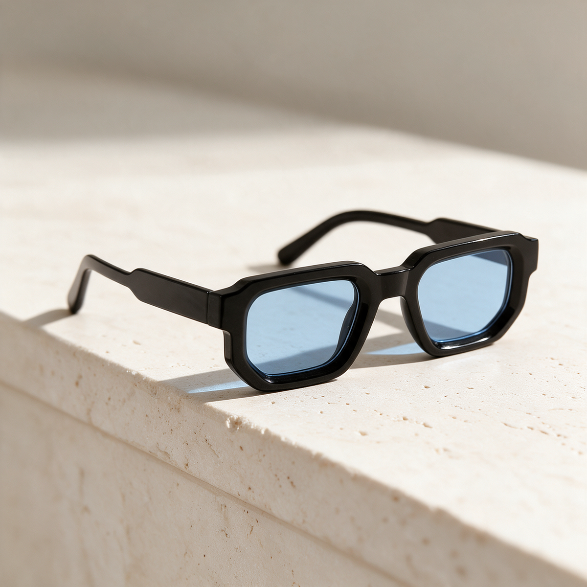 Facette, Montatura Nero · Lenti Azzurro