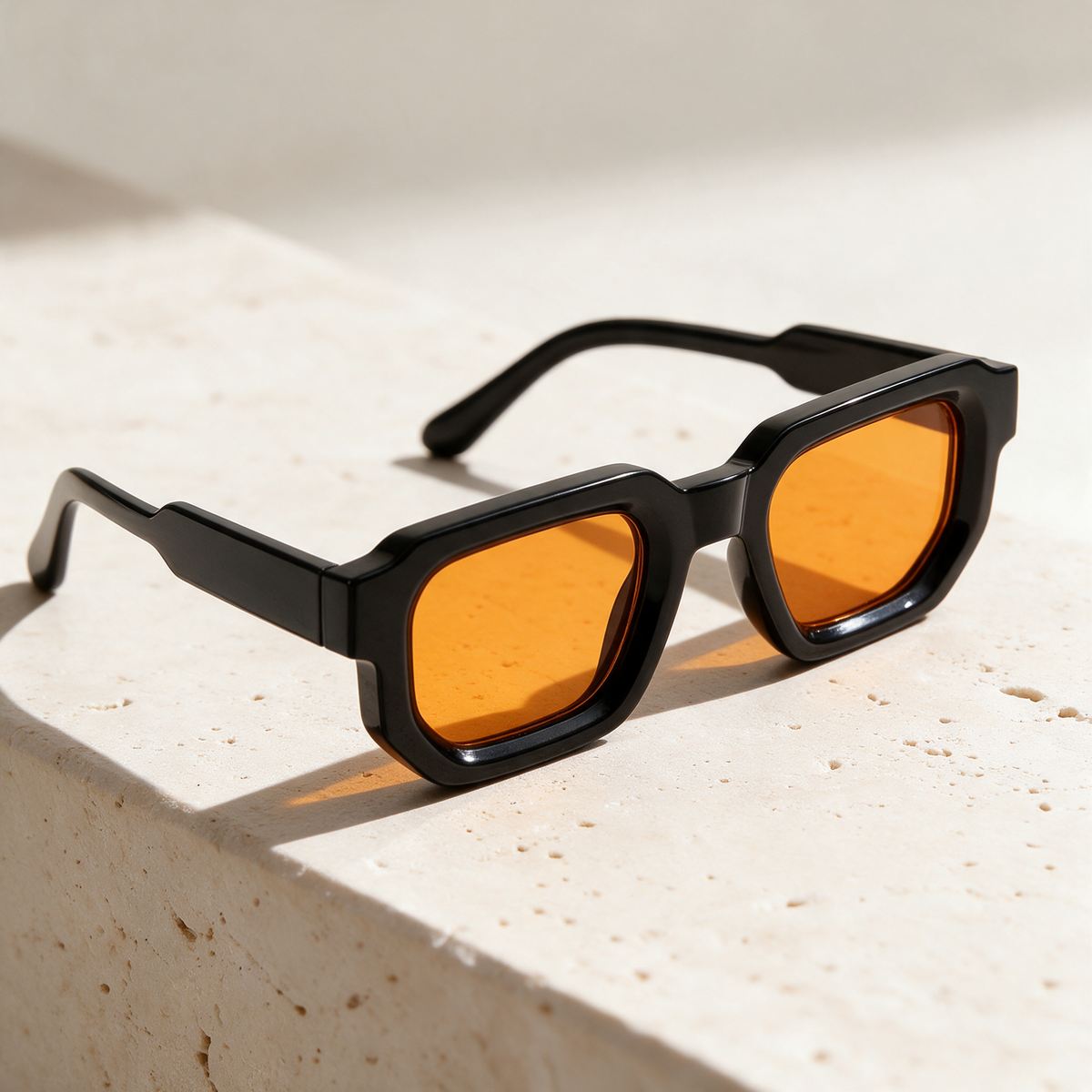Facette, Montatura Nero · Lenti Arancione