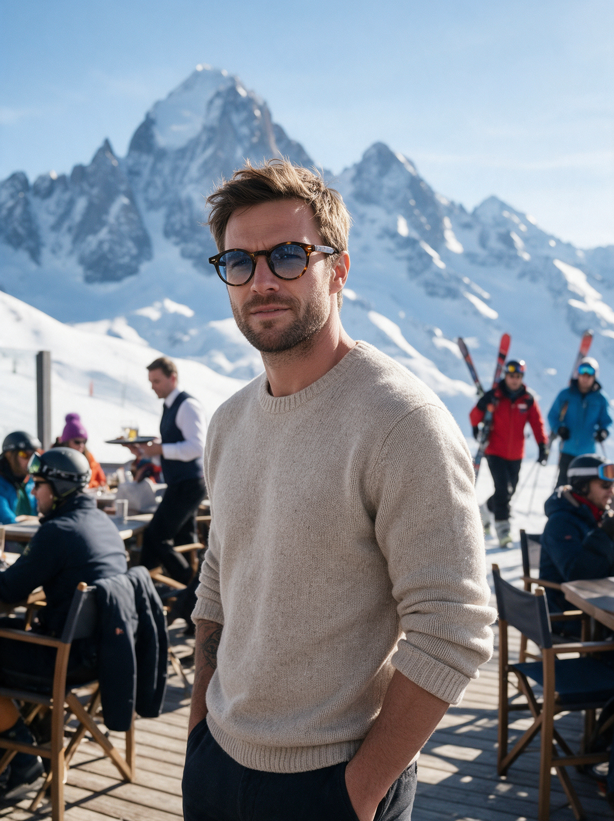 Devero Firn Sonnenbrille Havanna / Blau Verlauf – getragen
