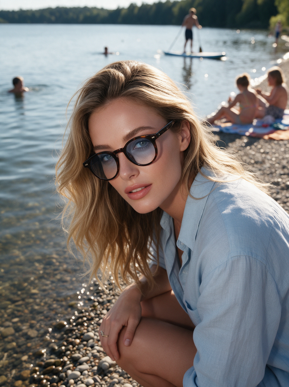 Devero Lenz Sonnenbrille Havanna / Blau Verlauf – getragen