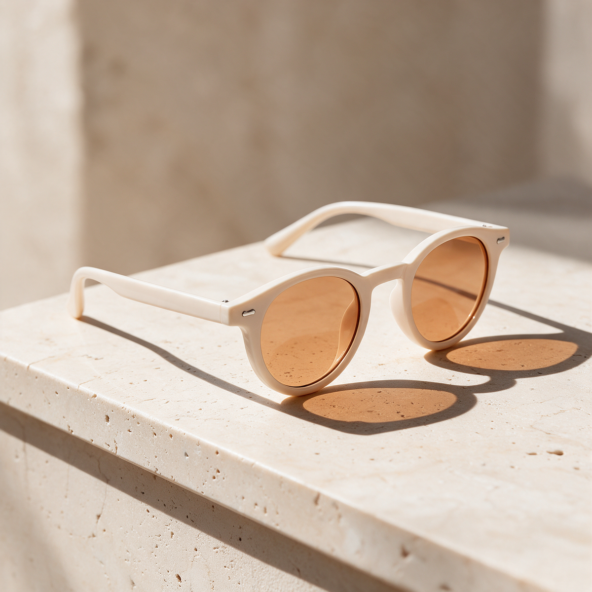 Lenz, Montatura Crema · Lenti Marrone