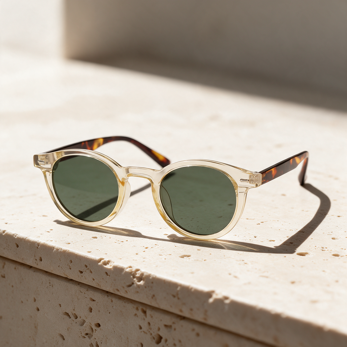 Lenz, Montatura Champagne-tartaruga · Lenti Verde