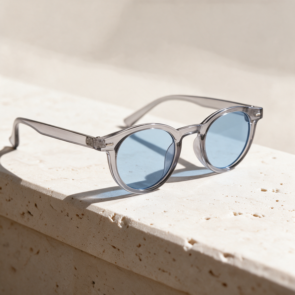 Lenz, Montatura Grigio trasparente · Lenti Azzurro