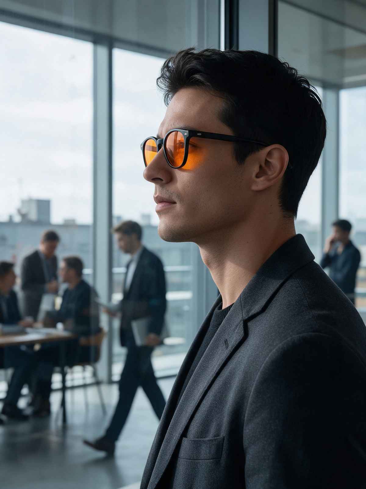 Devero Lumen Sonnenbrille Schwarz / Orange – getragen