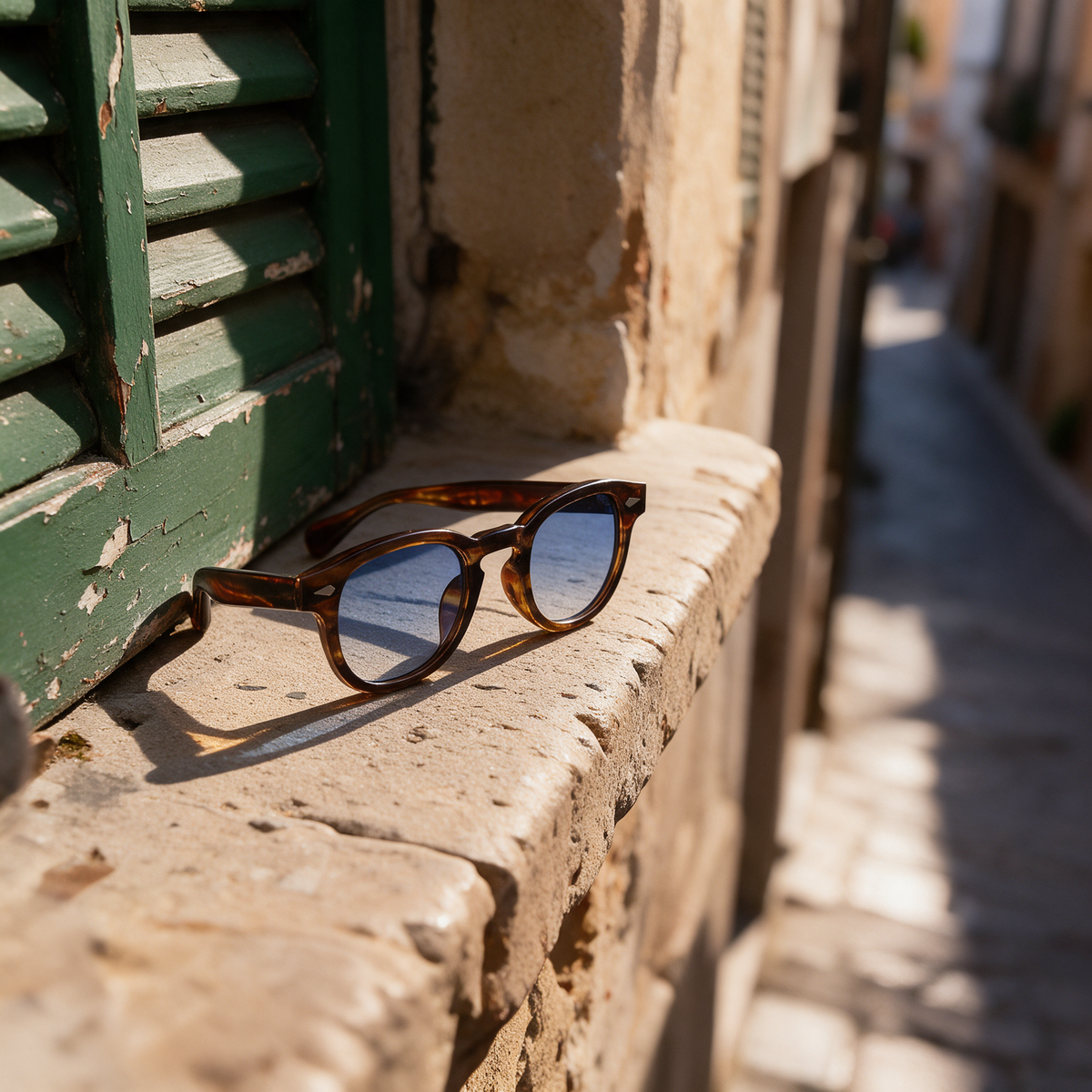 Devero Meridian Sonnenbrille Havanna gestreift / Blau Verlauf – Szene