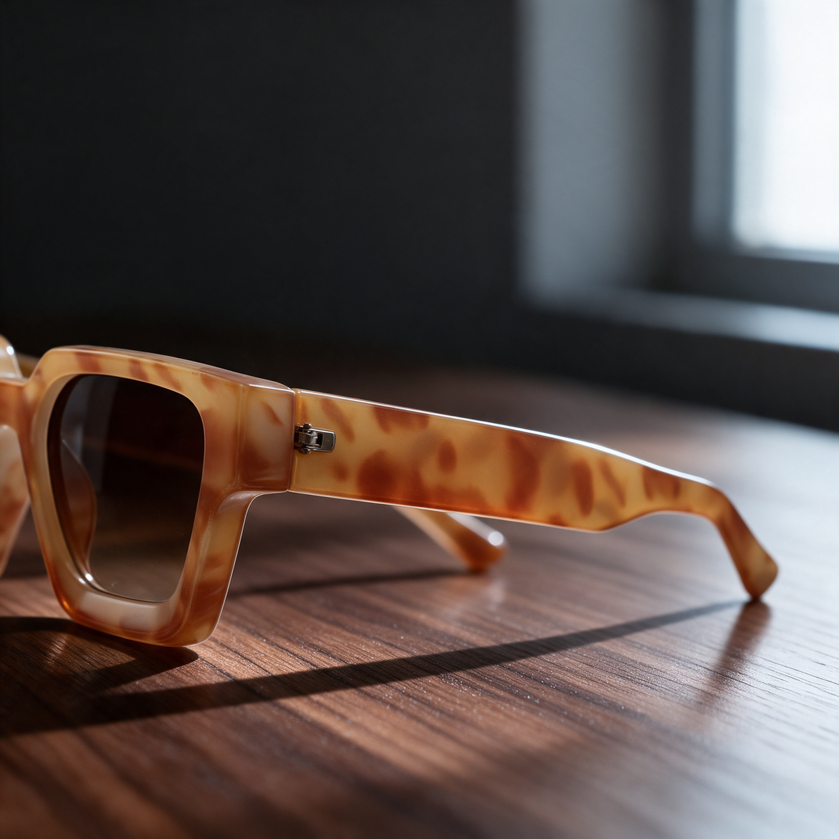 Devero Solis Sonnenbrille Marmor-Orange / Braun Verlauf – Seitenprofil