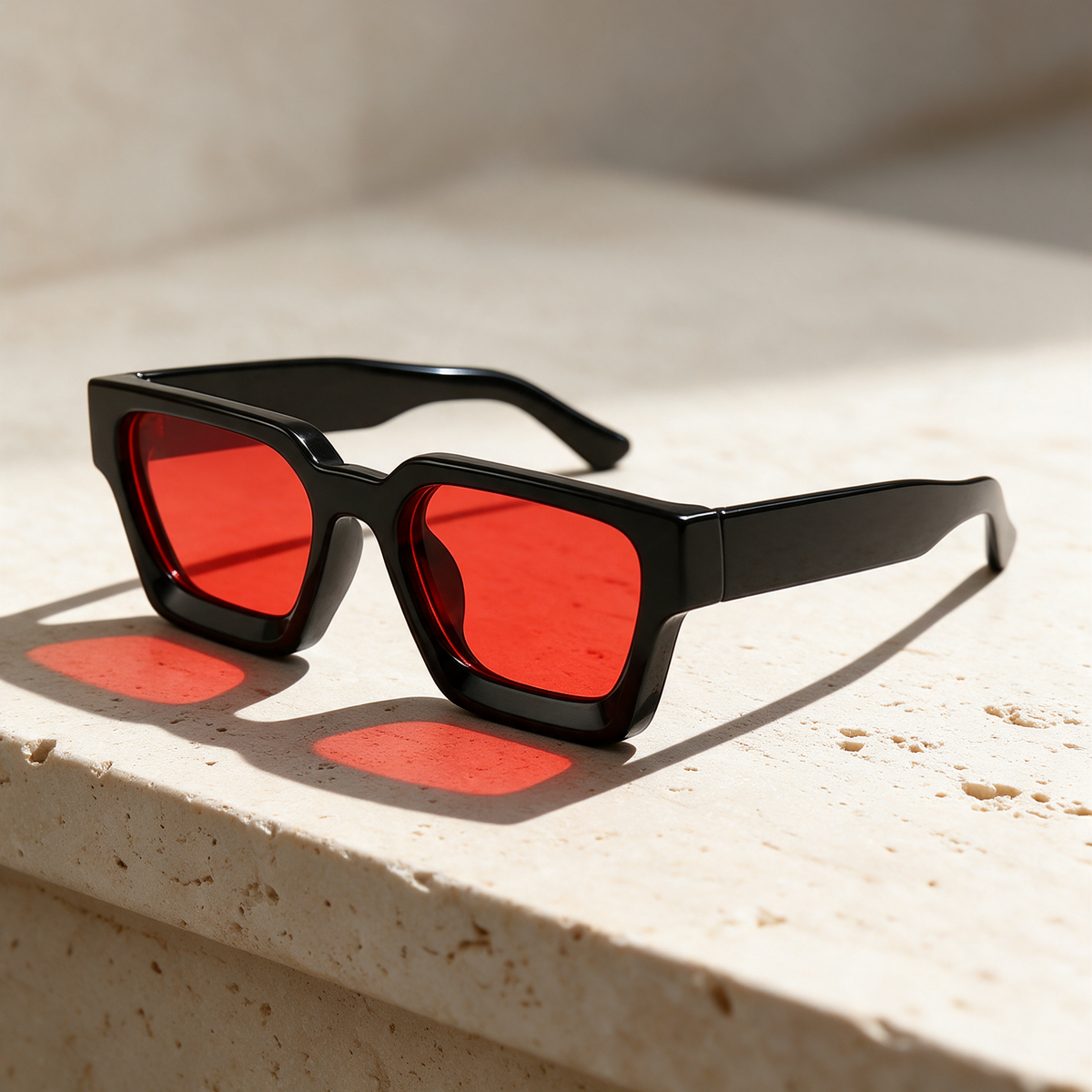 Solis, Frame Black · Lenses Red