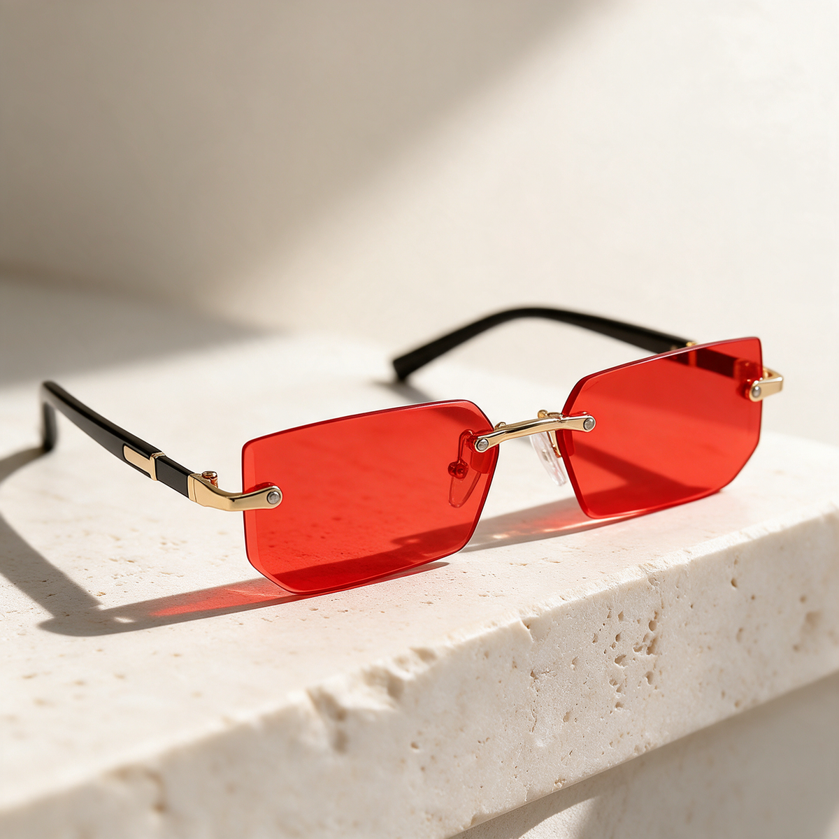 Aria, Montatura Oro · Lenti Rosso