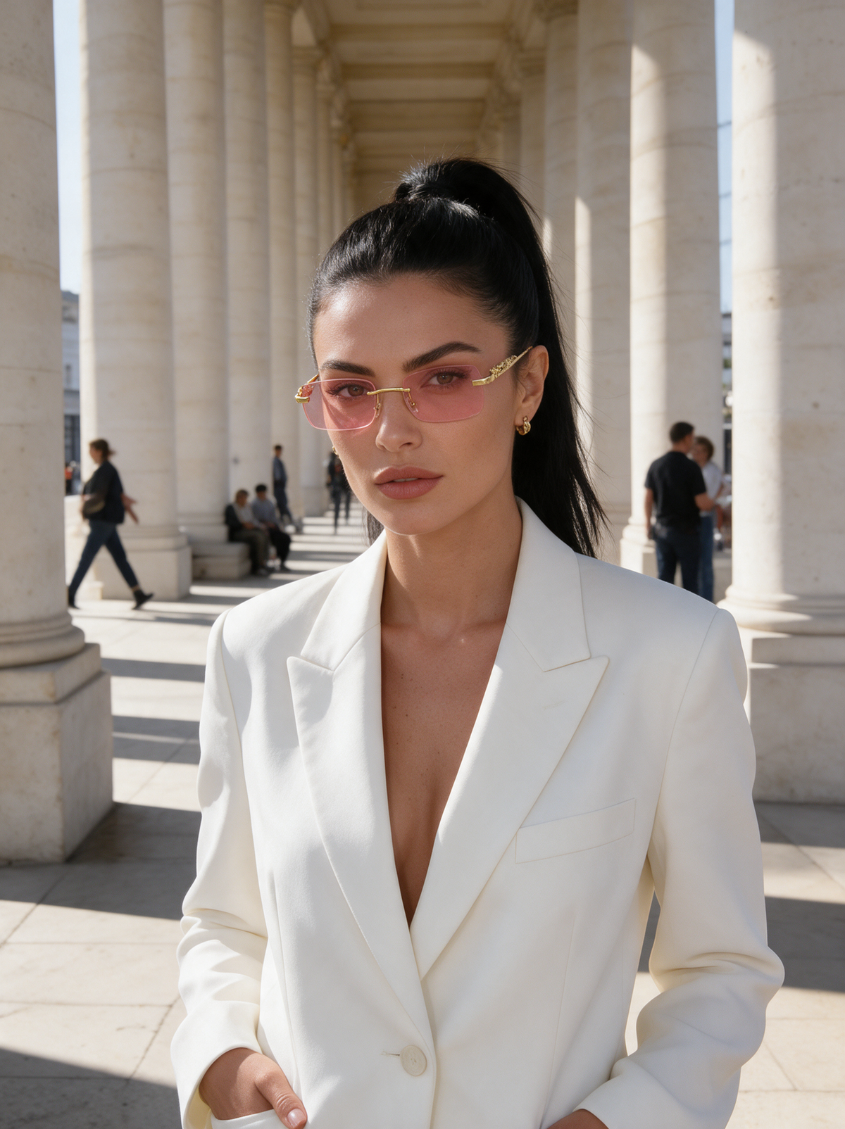 Devero Heliodor Sonnenbrille Gold / Rosé – getragen