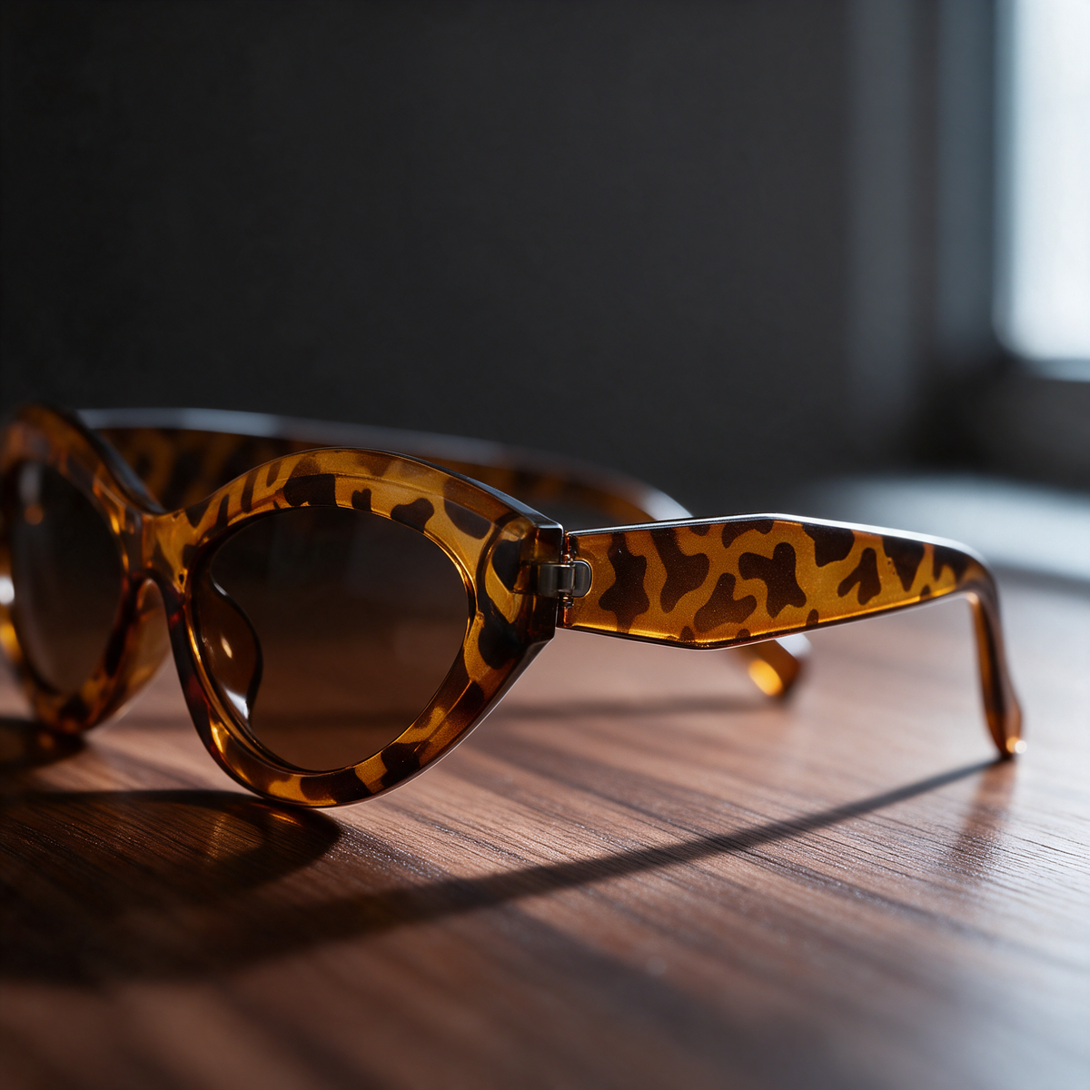 Devero Aurora Sonnenbrille Leopard / Braun – Seitenprofil