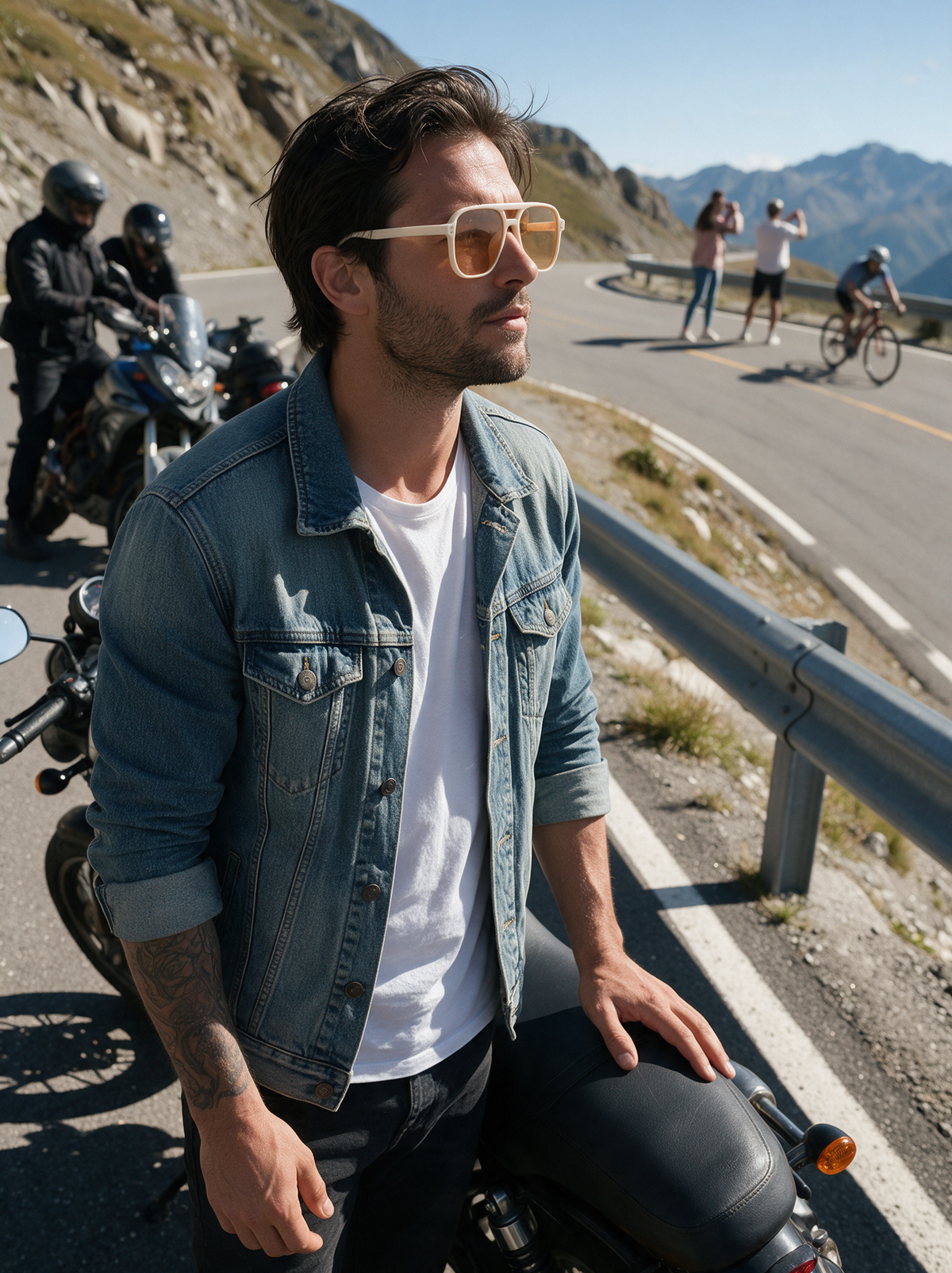 Devero Foehn Sonnenbrille Creme / Pfirsich – getragen