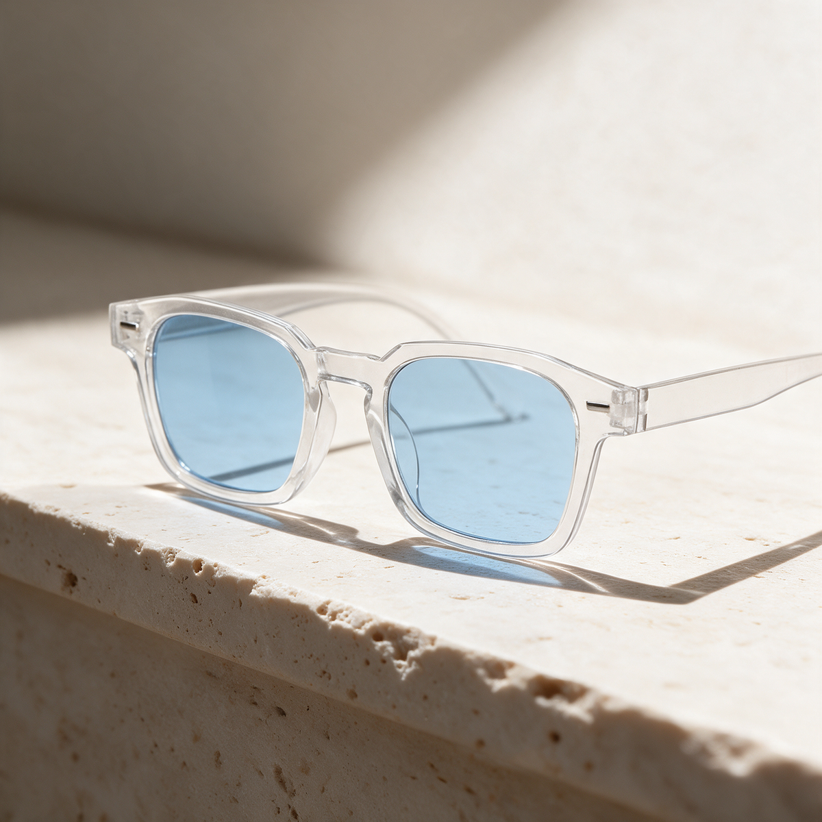 Grat, Montatura Cristallo · Lenti Azzurro