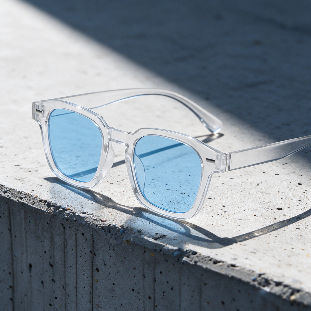 Devero Grat Sonnenbrille Kristall / Hellblau – Szene