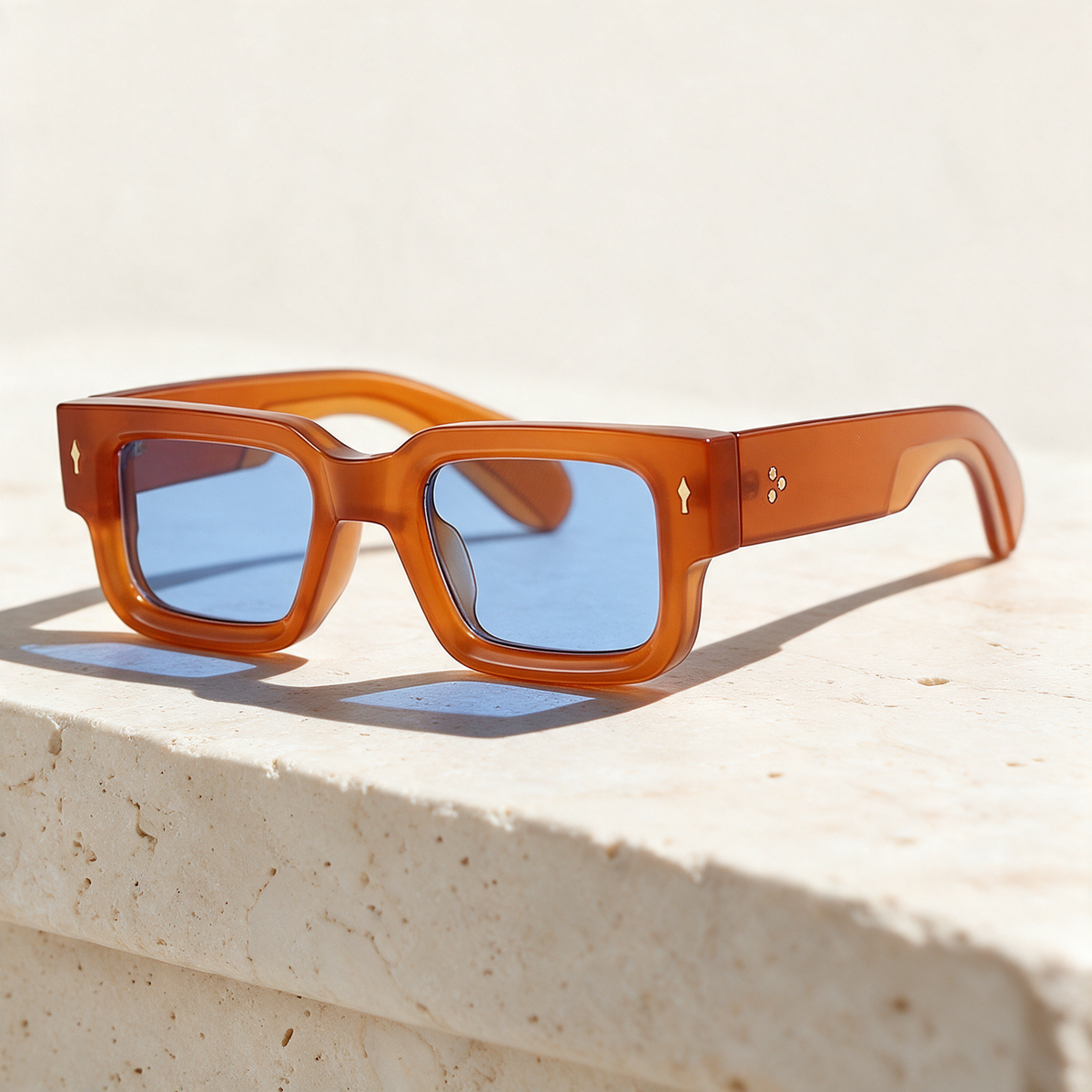 Massif, Montatura Cognac · Lenti Blu