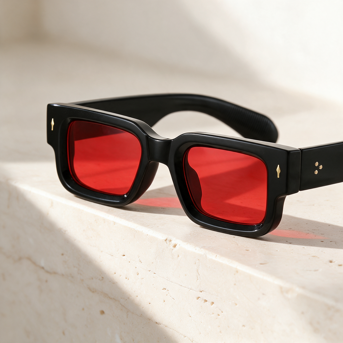 Massif, Montatura Nero · Lenti Rosso