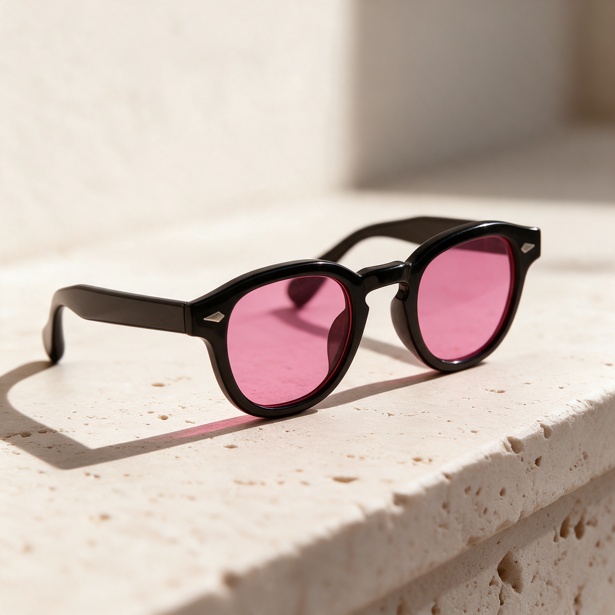 Meridian, Montatura Nero · Lenti Rosa acceso