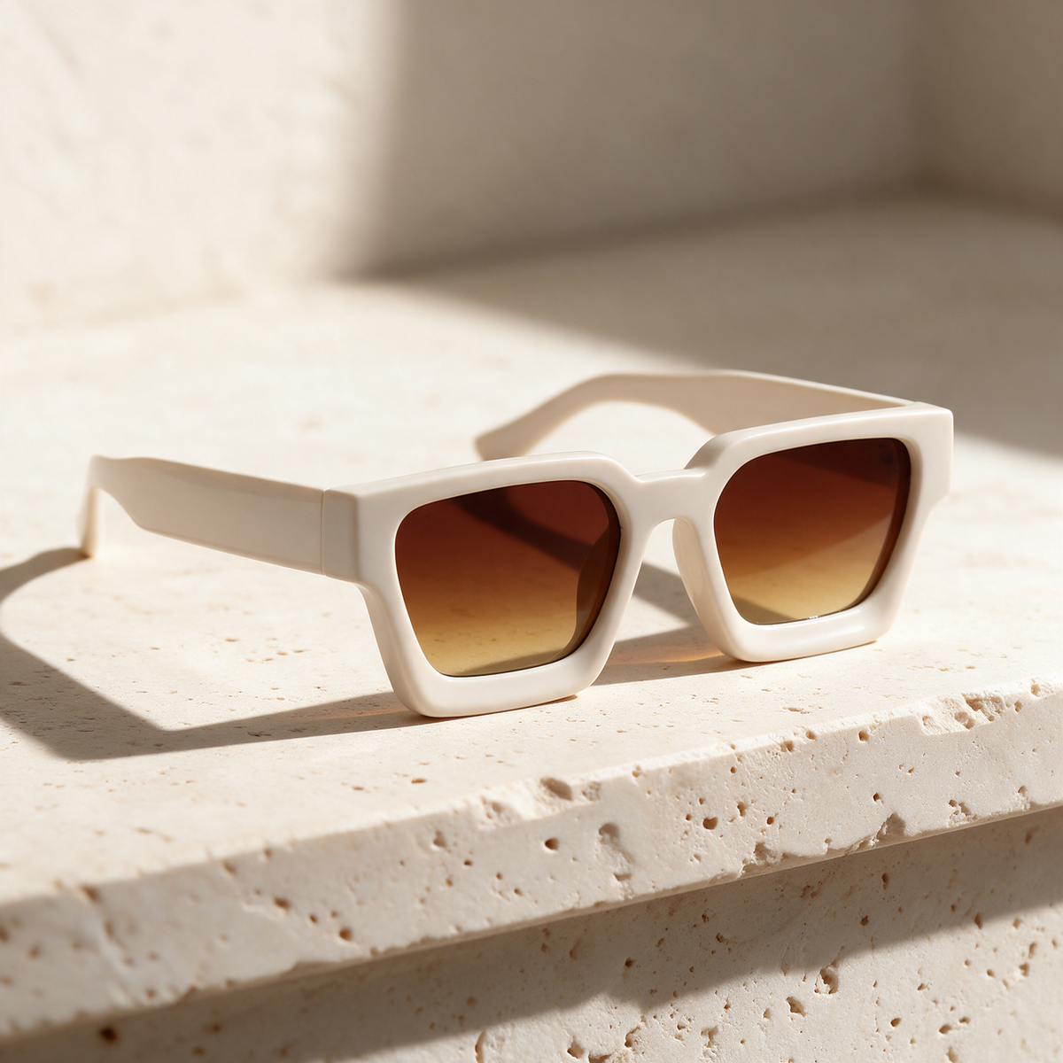Solis, Frame Ivory · Lenses Brown Gradient